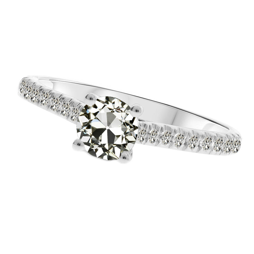 Akzent-Solitär-Ring 14K Weißgold mit Diamant – Hauptansicht