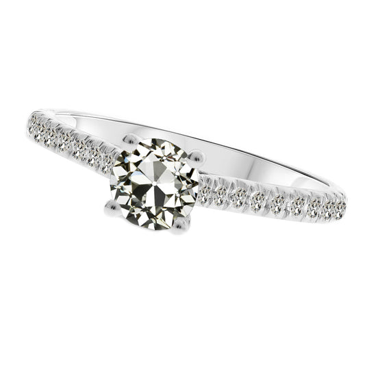 Akzent-Solitär-Ring 14K Weißgold mit Diamant – Hauptansicht