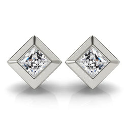 Authentischer Zargenfassung Edler Diamant Ohrringe 2 Karat