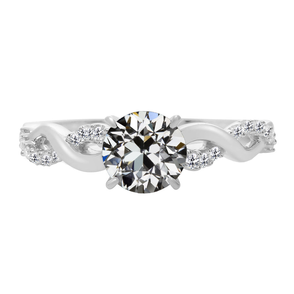 Akzent-Solitär-Ring 14K Weißgold mit Brillant – Hauptansicht