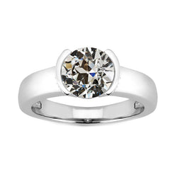 Edler Diamant Altschliff Solitär-Ring 2 Karat in 14 Karat
