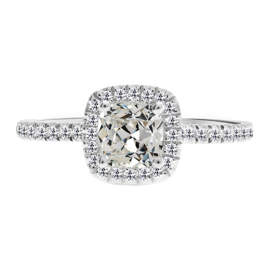 Erdgewonnener Diamant Halo-Verlobungsring – Hauptansicht