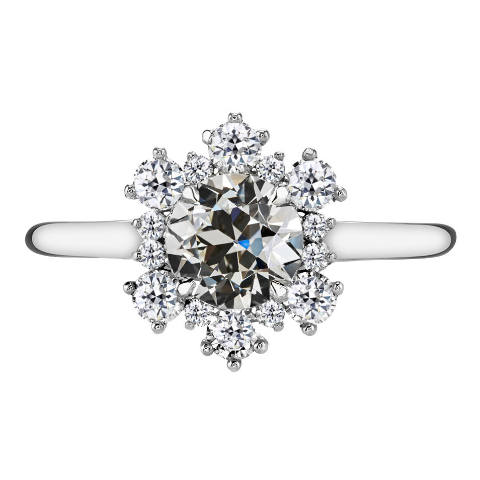 Naturreiner Edler Diamant Halo-Fassung Ring 3,50 Karat 14K Weißgold – Hauptansicht