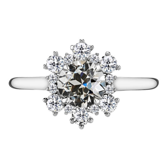 Naturreiner Edler Diamant Halo-Fassung Ring 3,50 Karat 14K Weißgold – Hauptansicht