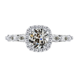 Naturreiner Brillant Halo-Ring 3 Karat – 14K Weißgold