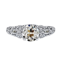14 Karat Weißgold Brillant Antragsring – 2-Karat Old Mine Cut