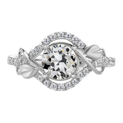 Brillant Akzent-Solitär-Ring – Old Mine Cut 2 Karat 14K Weißgold