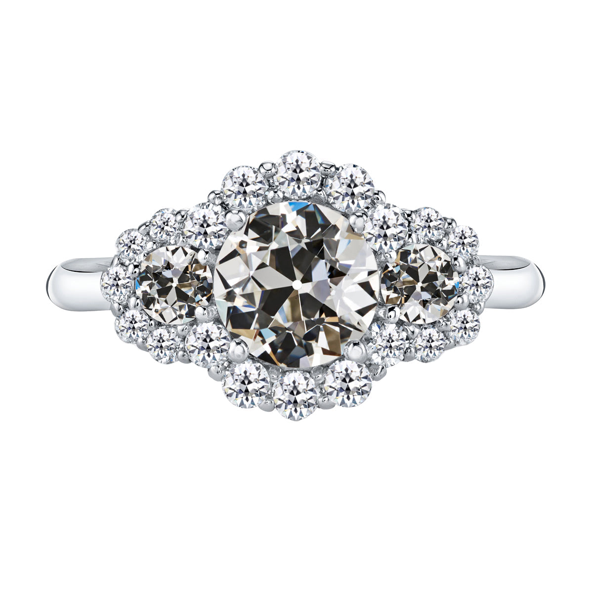 Halo-Ring 14 Karat Weißgold mit Diamant – Hauptansicht
