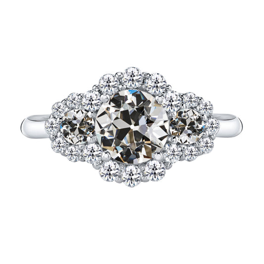 Halo-Ring 14 Karat Weißgold mit Diamant – Hauptansicht
