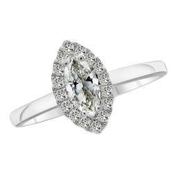 Brillanter 1,50-Karat Diamant Halo-Verlobungsring
