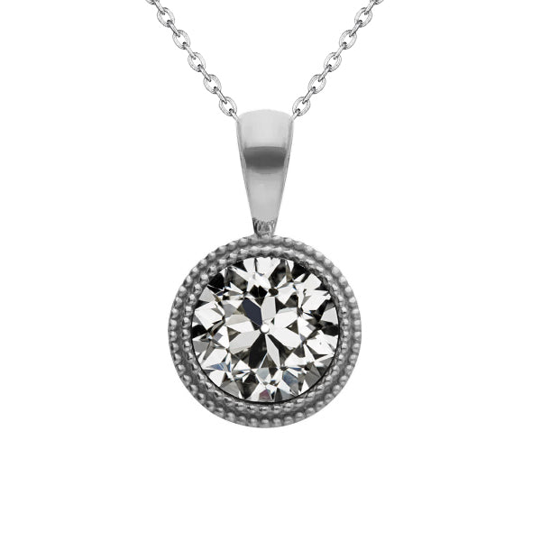 Echter Edler Diamant Hänge-Anhänger 1,50 Karat 14K Weißgold – Hauptansicht