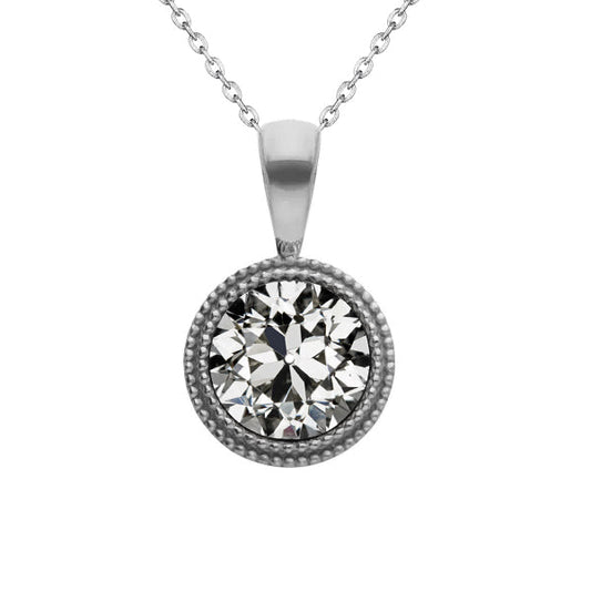 Echter Edler Diamant Hänge-Anhänger 1,50 Karat 14K Weißgold – Hauptansicht