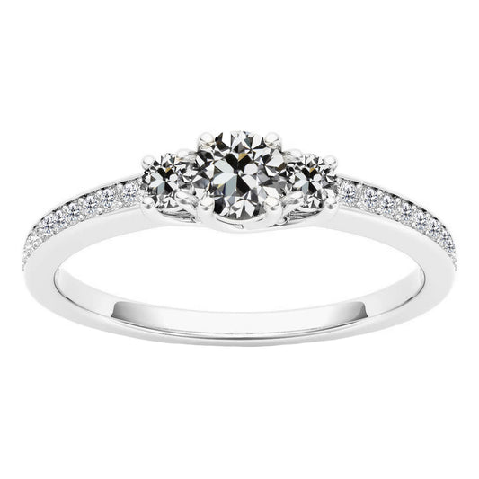 Antragsring 14K Weißgold mit Brillant – Hauptansicht