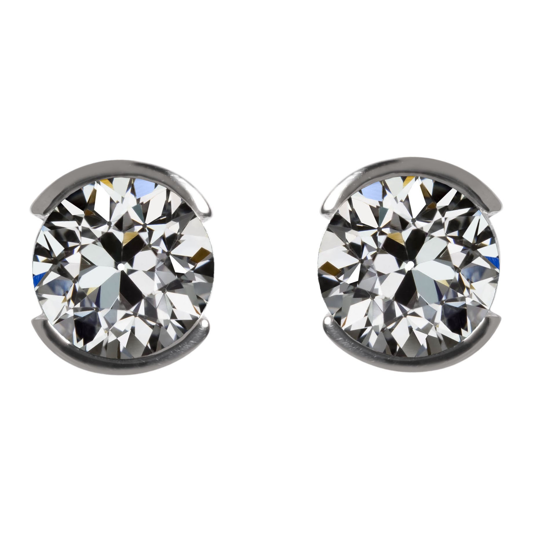 Authentischer Diamant Ohrringe 2,50 Karat 14 Karat Weißgold – Hauptansicht
