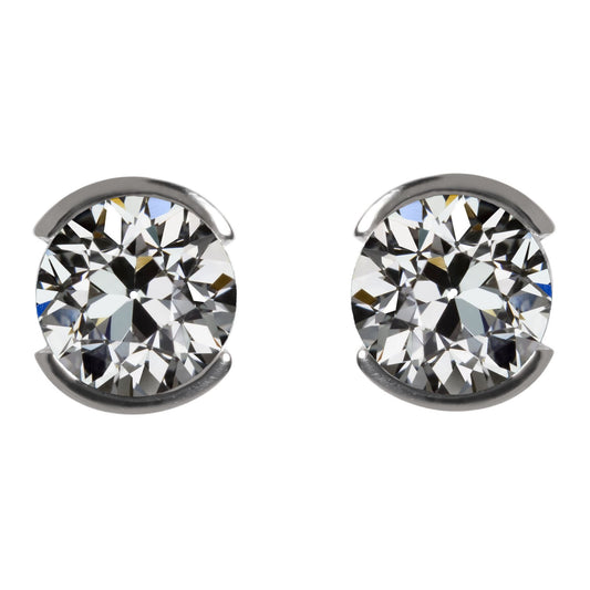 Authentischer Diamant Ohrringe 2,50 Karat 14 Karat Weißgold – Hauptansicht