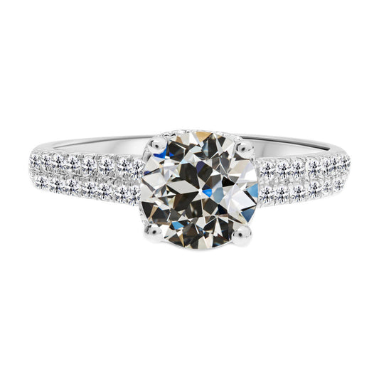 Diamant Solitär-Ring mit Akzenten 2,50-Karat 14 Karat Weißgold – Hauptansicht