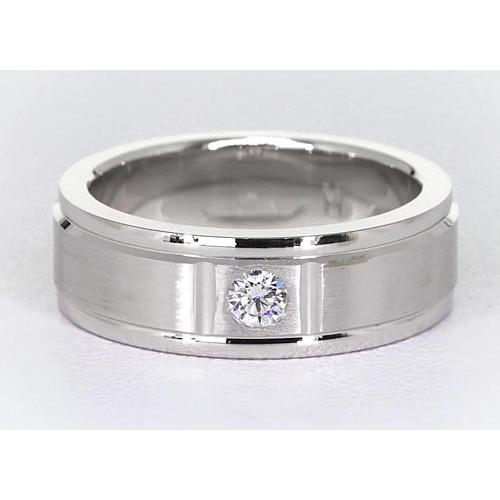 Männer-Ring 14 Karat Weißgold mit Brillant – Hauptansicht