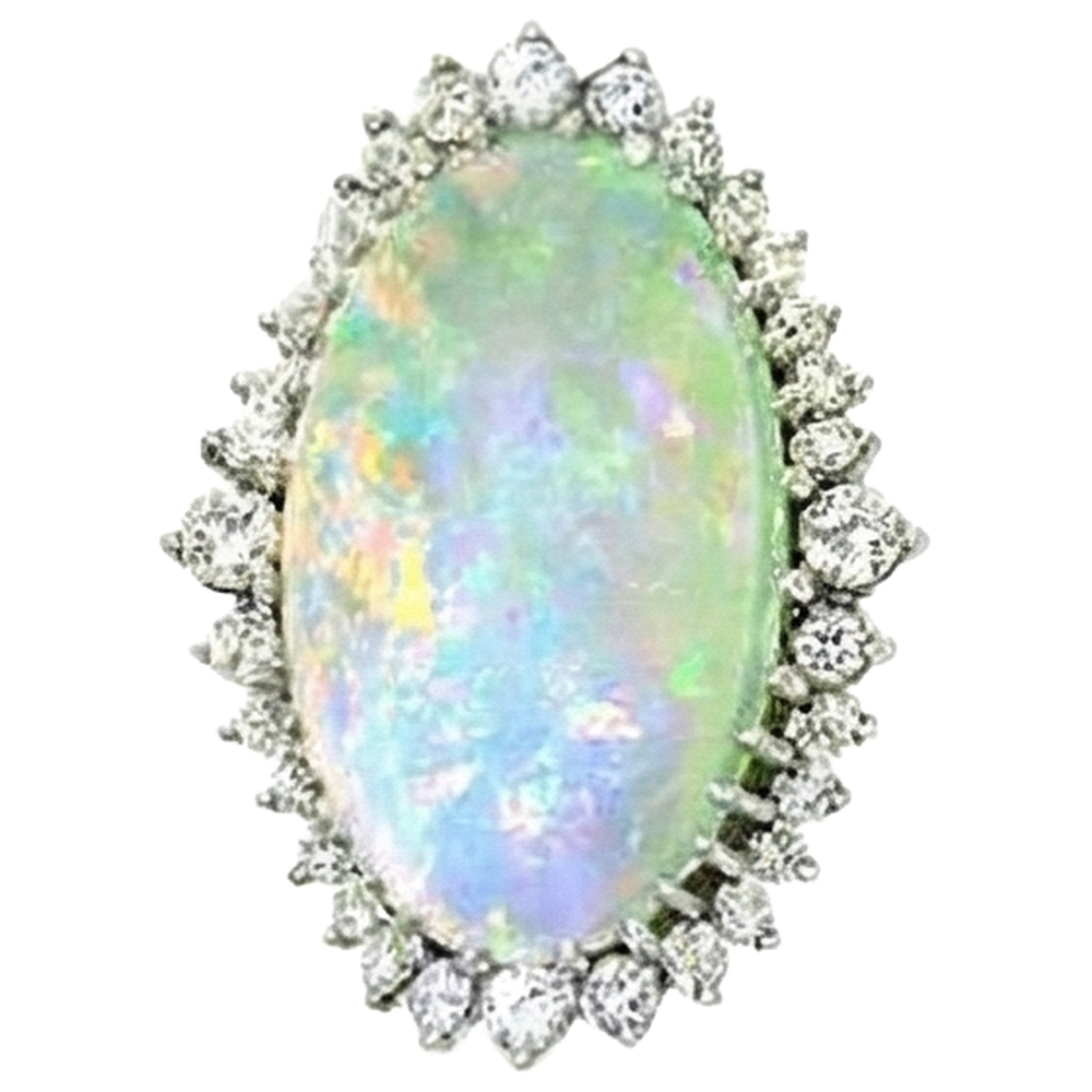 echter oval opal 10.25Karat ring Seitenansicht