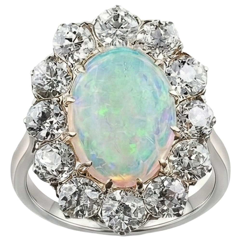 echter oval opal 3.00Karat ring Detailansicht