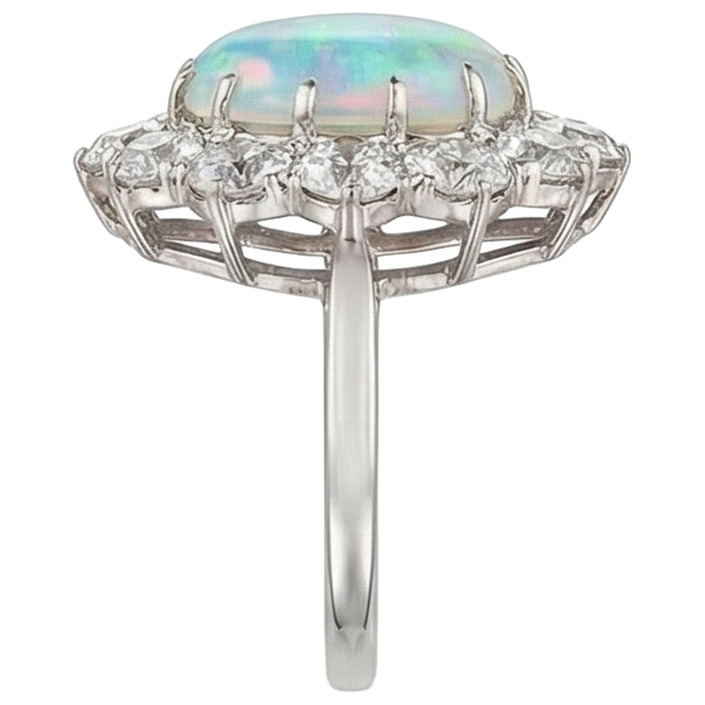 echter oval opal 3.00Karat ring Profilansicht