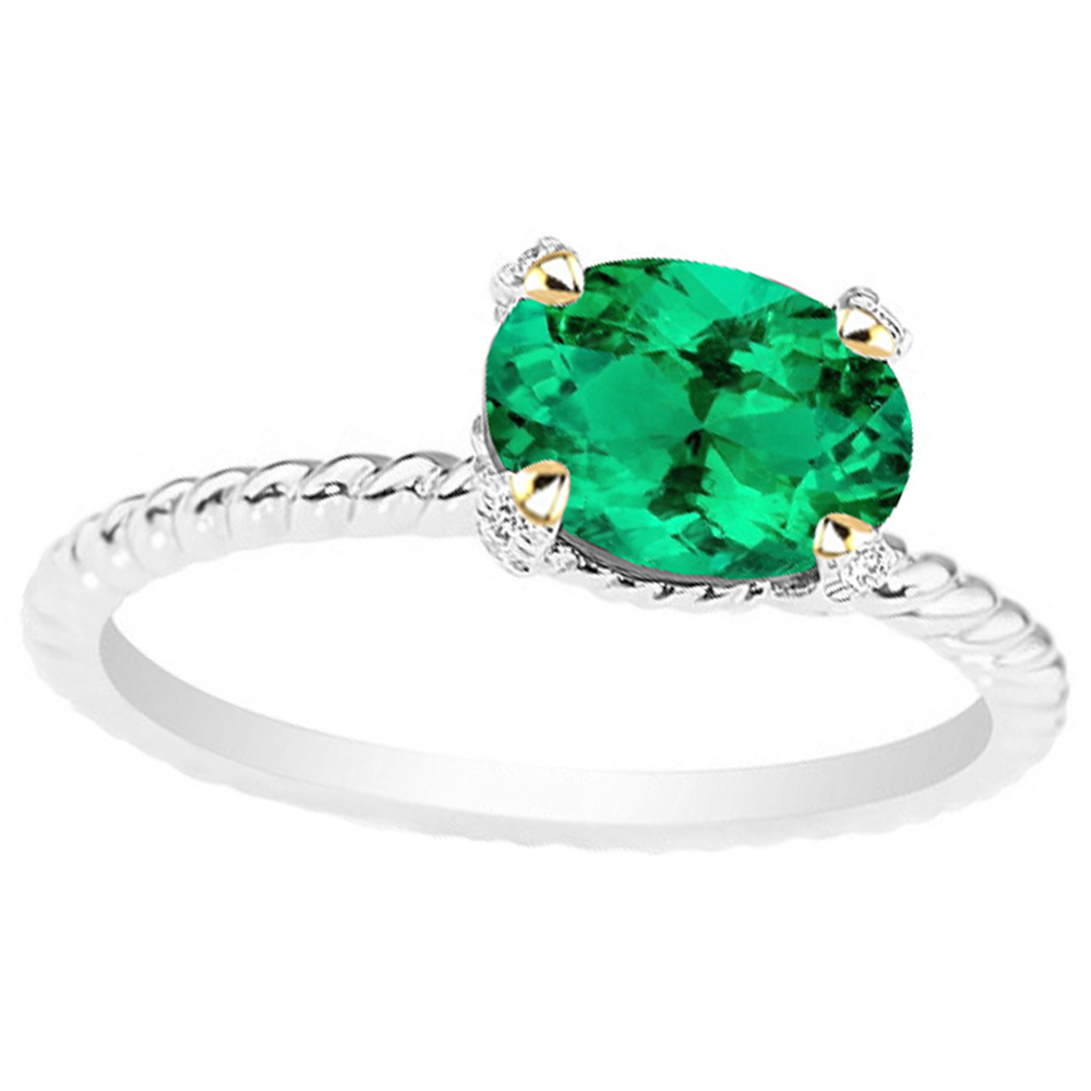 Brillanter Kolumbianischer Smaragd Schmuckstein-Ring 2 Karat – Schrägansicht