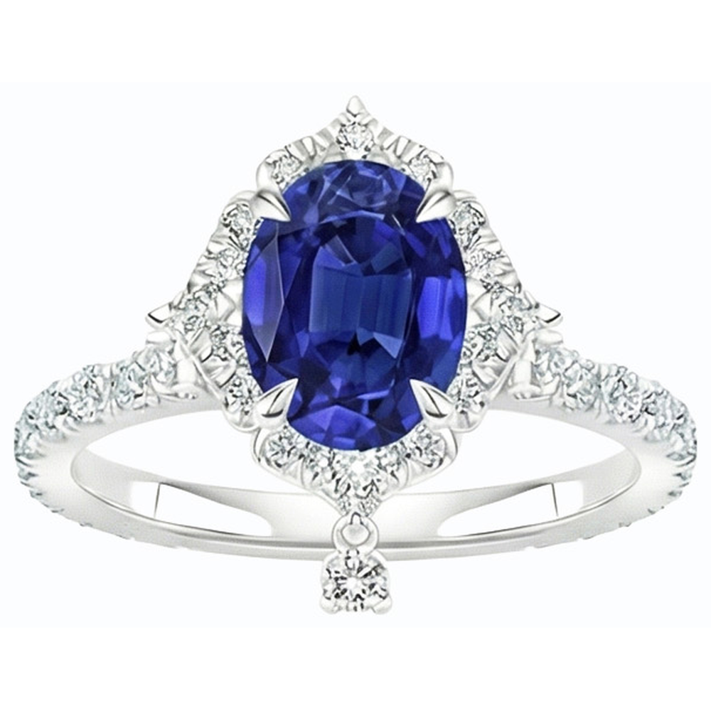 echter oval diamant 5.50Karat ring Detailansicht
