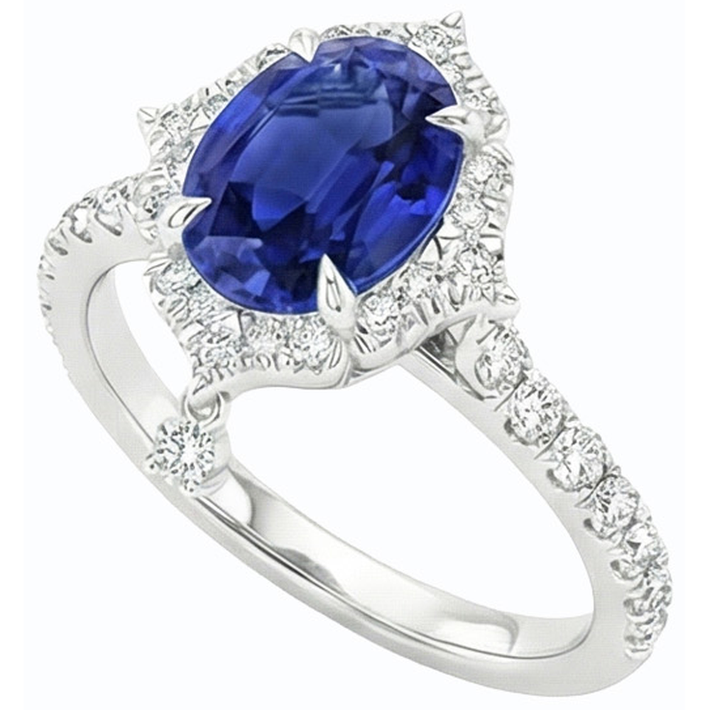 echter oval diamant 5.50Karat ring Draufsicht
