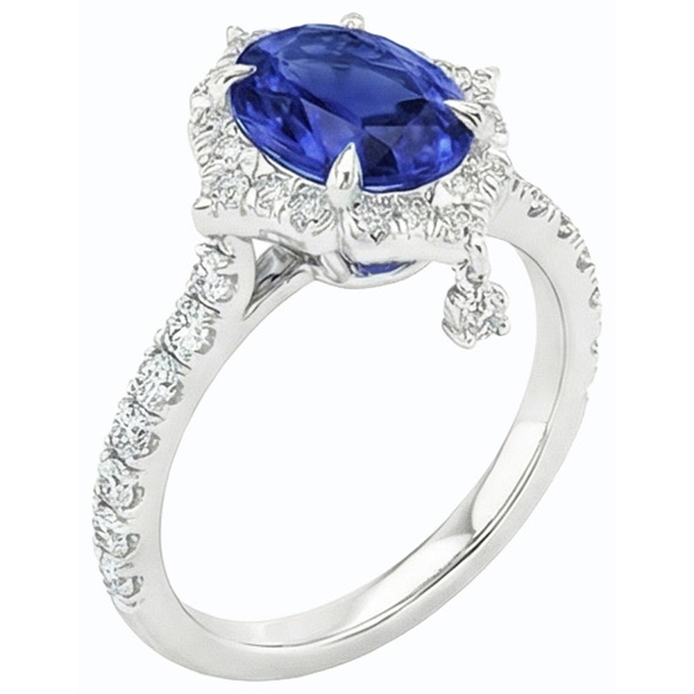 echter oval diamant 5.50Karat ring auf Weiß