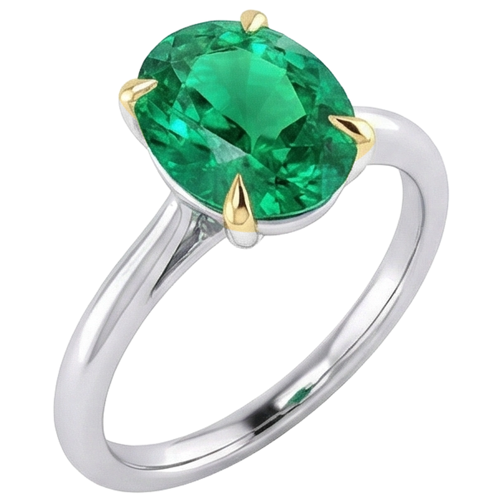 Echter Edler Smaragd Farbstein-Ring – Seitenansicht