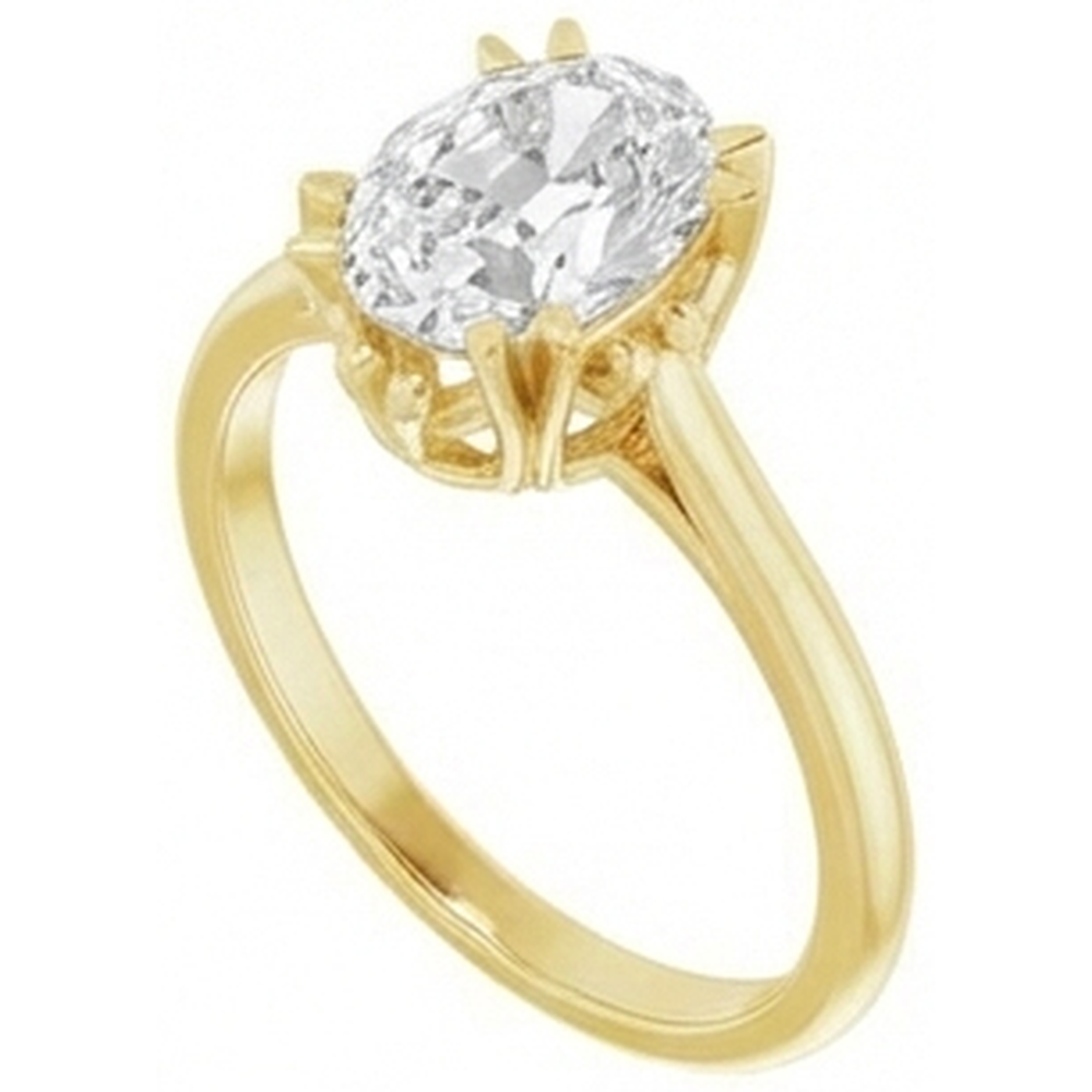 Solitär-Ring 14K Gelbgold mit Brillant – Seitenansicht