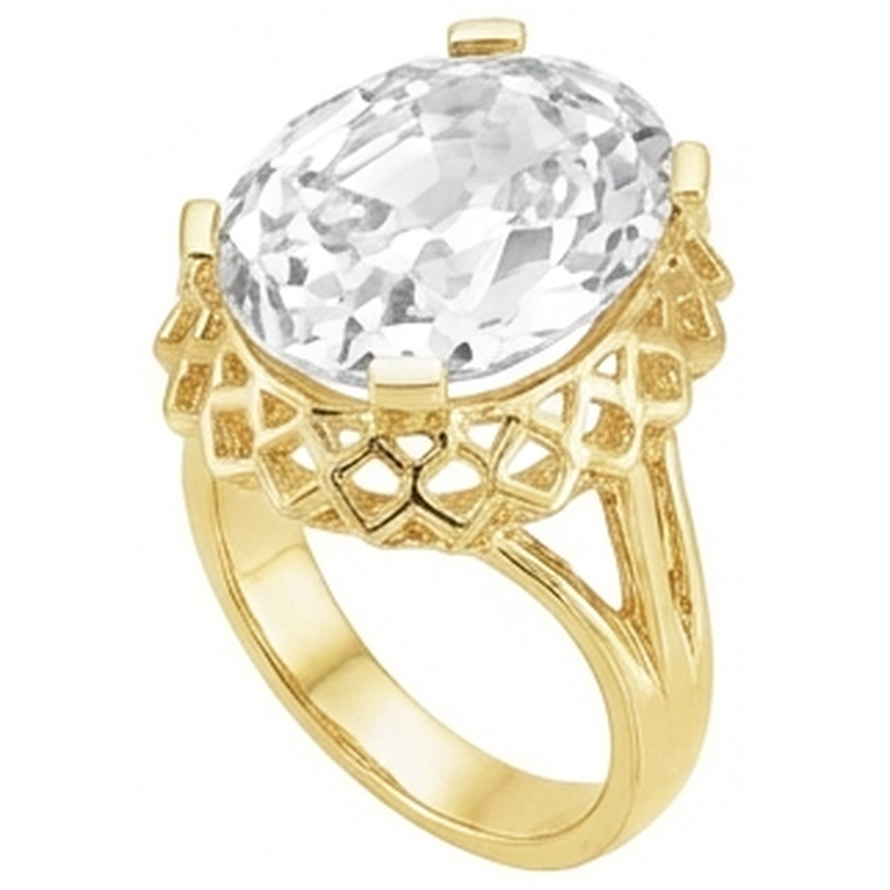Brillant Antik-Kissen-Schliff Solitär-Verlobungsring in 14K Gelbgold – Seitenansicht