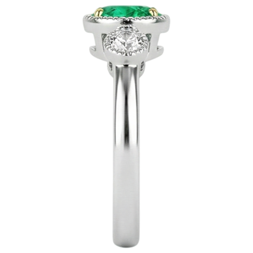 Exquisiter Edler Smaragd Edelstein-Ring 2 Karat – Draufsicht