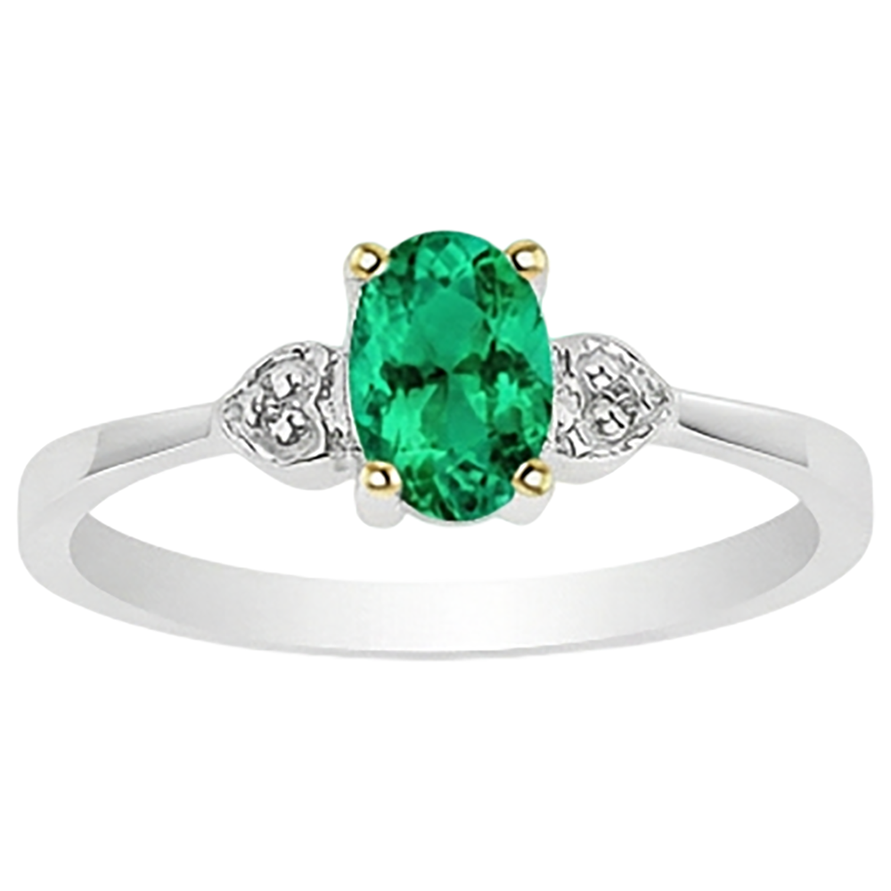 Stilvoller Farbstein-Ring 2 Karat – Seitenansicht