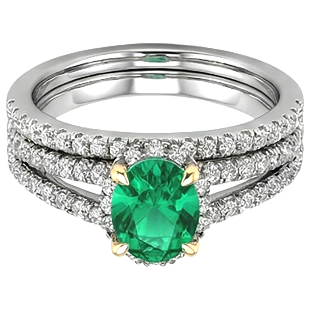 Zeitloser Smaragd Schmuckstein-Ring 2,50 Karat – Seitenansicht