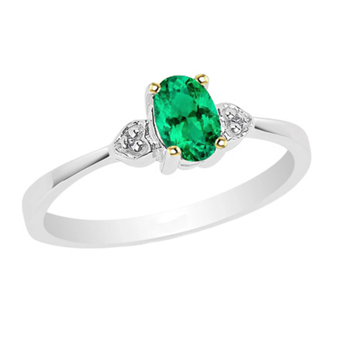 Echter Smaragd Farbstein-Ring – Hauptansicht
