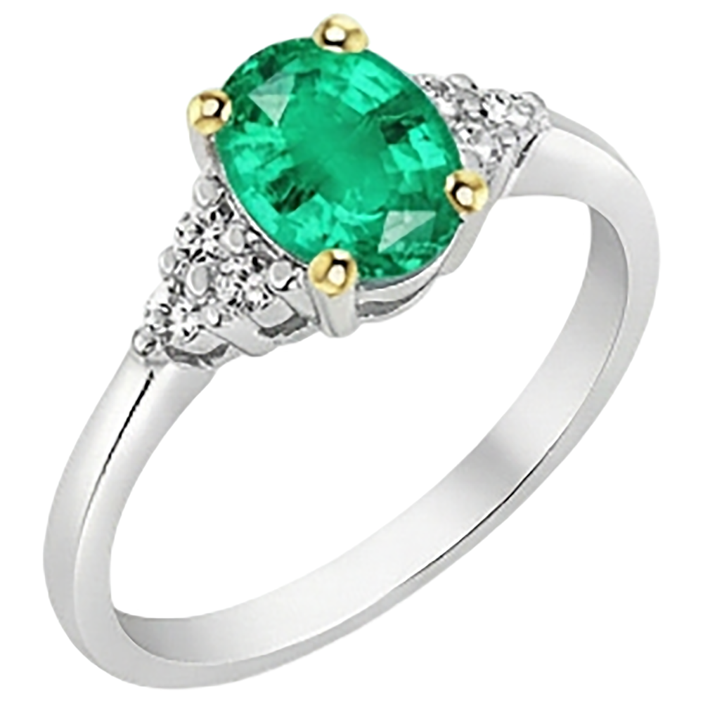 Authentischer Smaragd Schmuckstein-Ring – Profilansicht