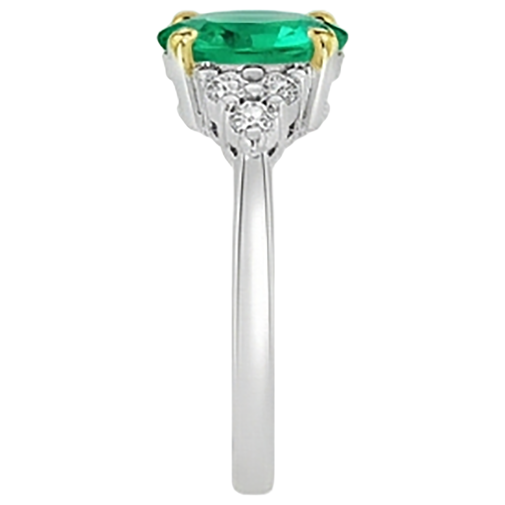 Authentischer Smaragd Schmuckstein-Ring – Draufsicht