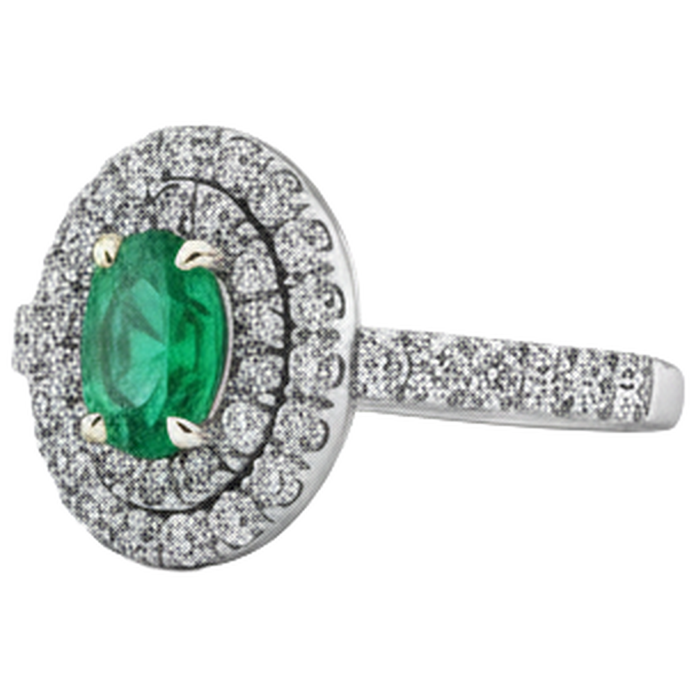 Stilvoller Edelstein-Ring 2 Karat – Schrägansicht