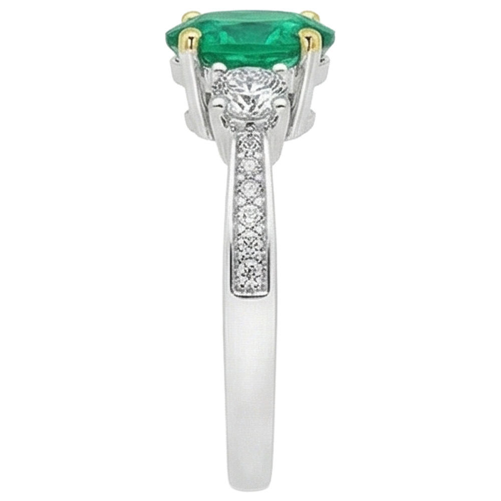 Feiner Smaragd Edelstein-Ring 2,50 Karat – Draufsicht