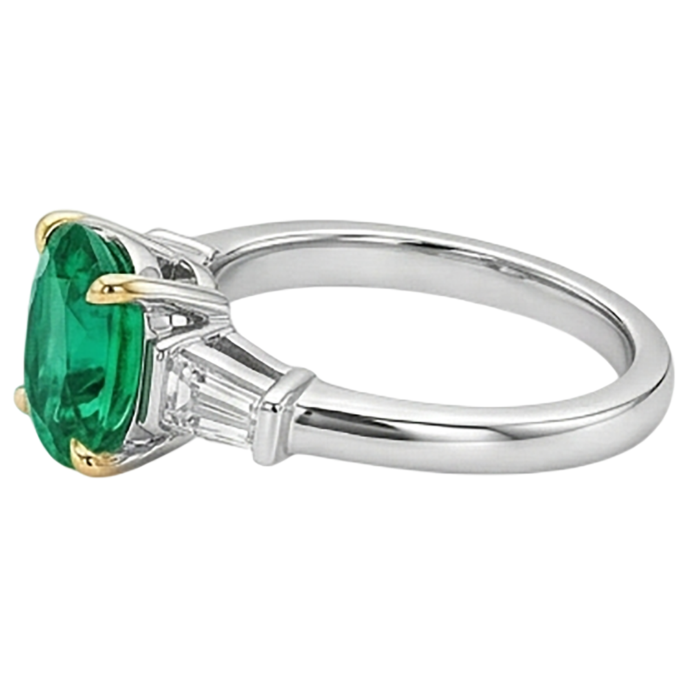 Eleganter Farbstein-Ring 3,50 Karat – Seitenansicht