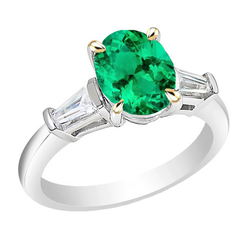 Erdgewonnener Smaragd Farbstein-Ring 3,50 Karat – 14 Karat