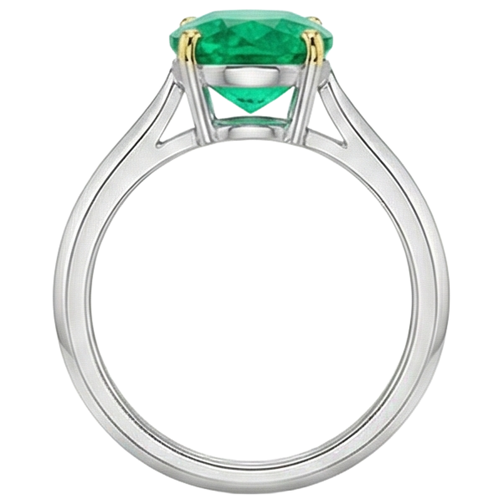 Naturreiner Edler Smaragd Schmuckstein-Ring – Draufsicht