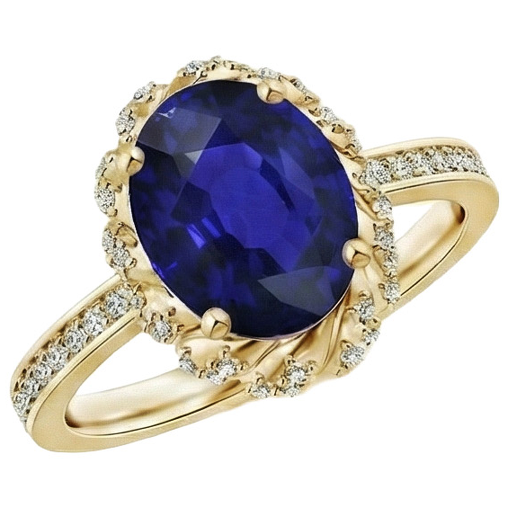 echter oval diamant 7Karat ring Detailansicht