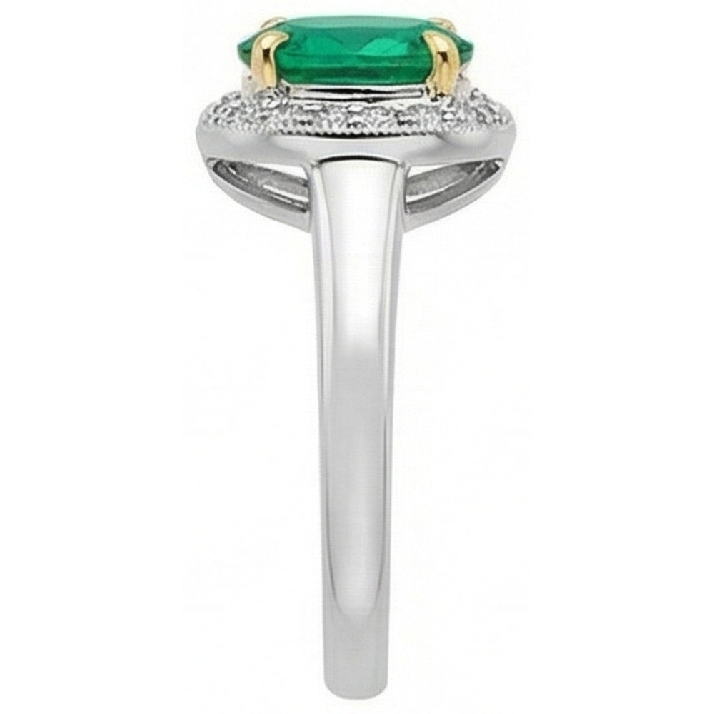 Exquisiter Smaragd Schmuckstein-Ring 2 Karat – Draufsicht