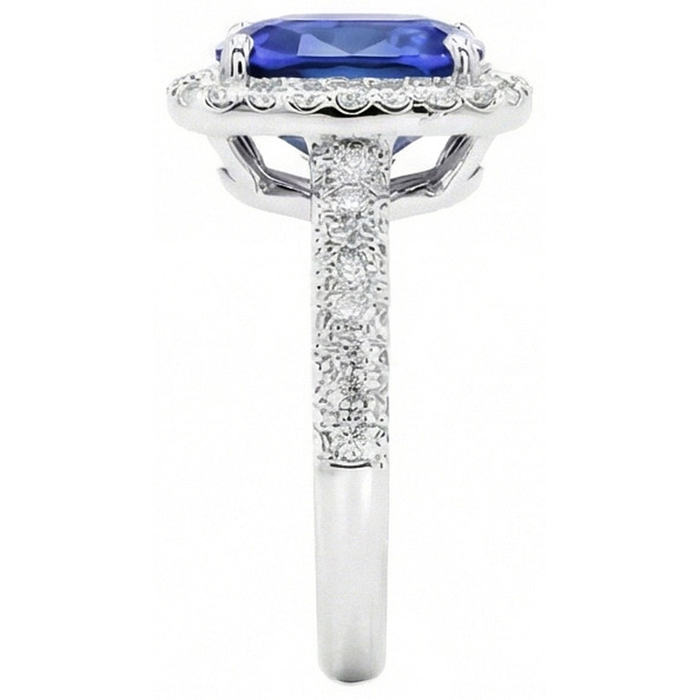 Oval Halo Verlobungsring Sri Lanka Saphir & Diamant 9 Karat Neu