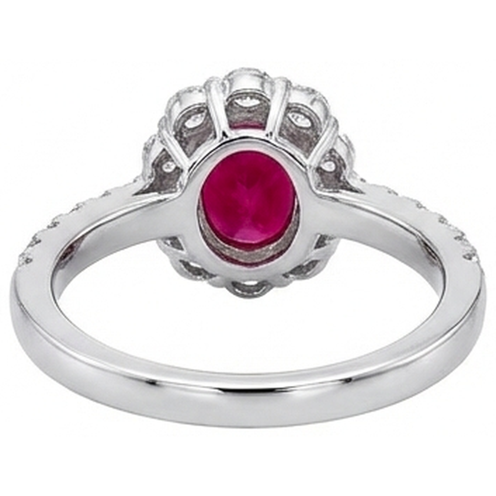 echter oval rubin 3.50Karat ring auf Weiß