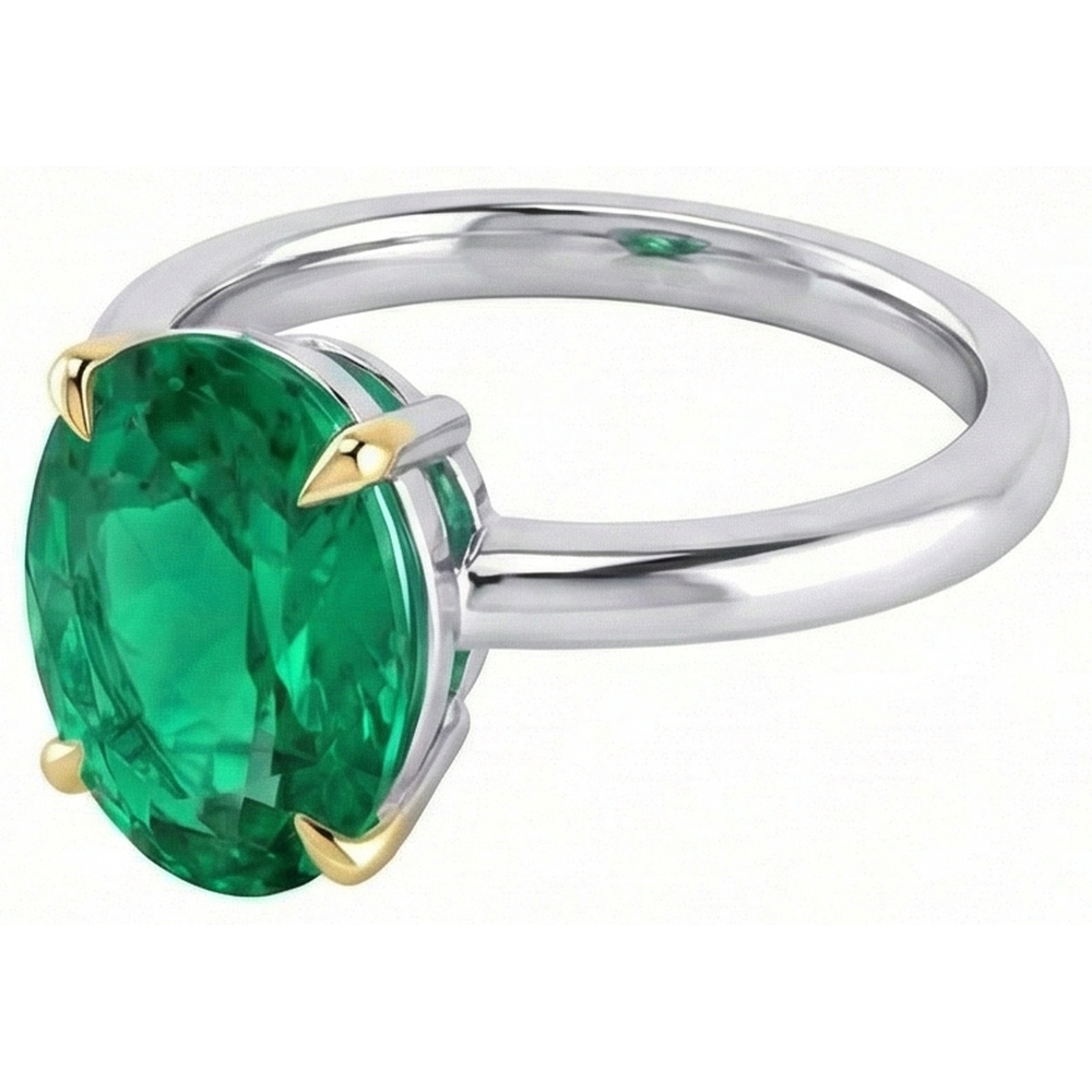 Natürlicher Smaragd Edelstein-Ring – Seitenansicht
