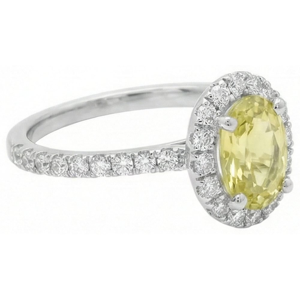 echter oval diamant 5Karat ring Draufsicht