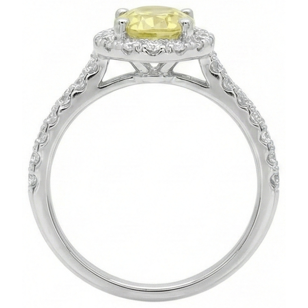 echter oval diamant 5Karat ring Profilansicht