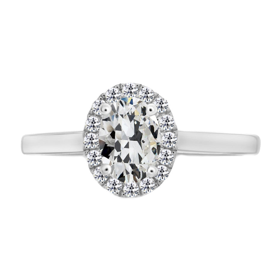 Halo-Verlobungsring 14K Weißgold mit Brillant – Hauptansicht